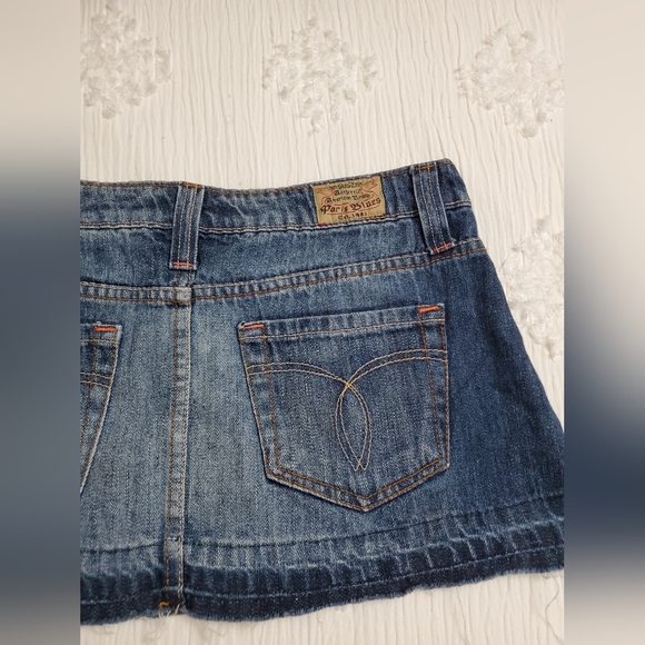 Vintage Y2K 90's Micro Mini Paris Blues Jean Skirt Size 5 Retro Street Wear - Picture 3 of 9